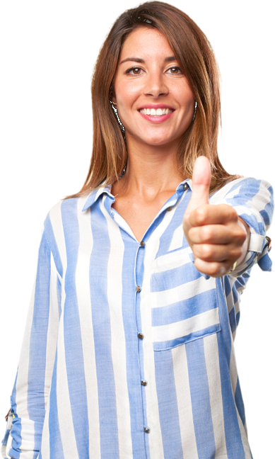 Happy client giving a thumbs up